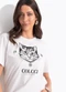 Colcci - Camiseta Estampada Preto - variação: Off White