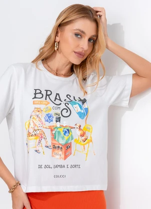 Colcci - Camiseta Estampada Off White - COLCCI