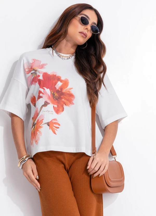 Colcci - Camiseta Estampada Off White
