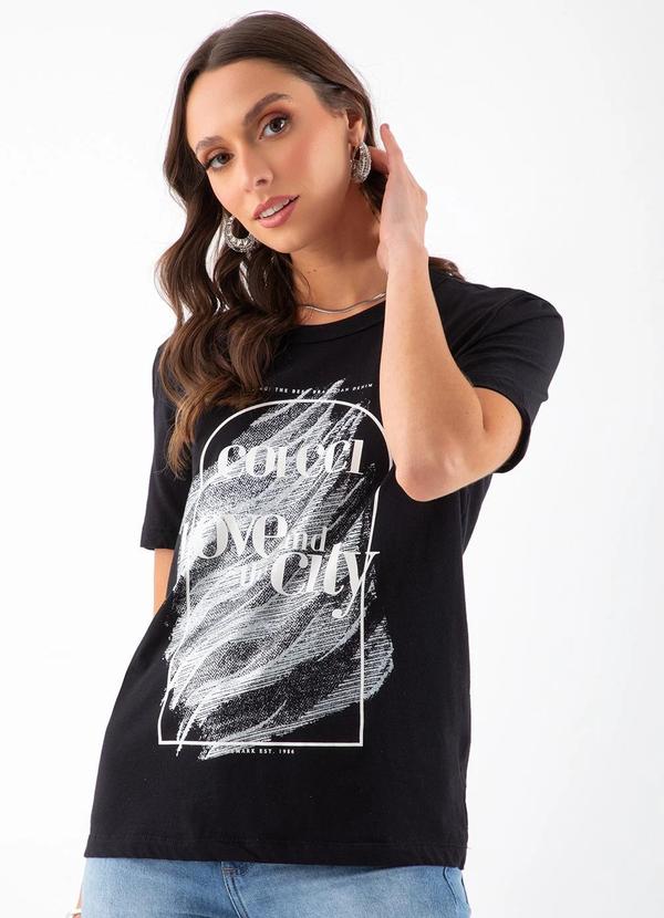Colcci - Camiseta Estampada Preto