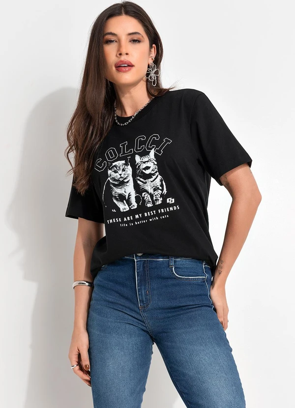 Colcci - Camiseta Estampada Preto 3