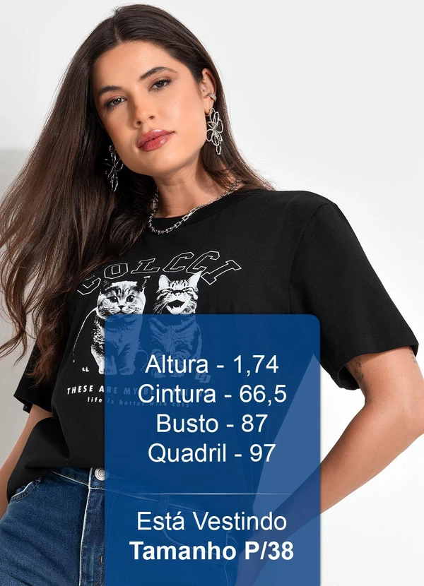Colcci - Camiseta Estampada Preto 5