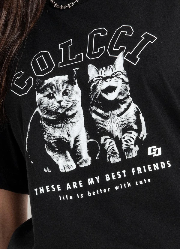 Colcci - Camiseta Estampada Preto 6
