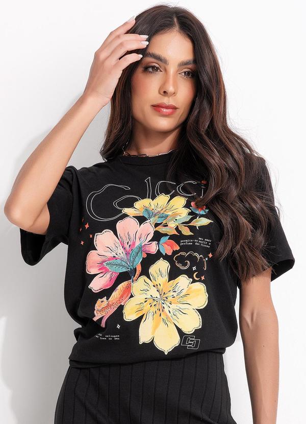 Colcci - Camiseta Estampada Preto