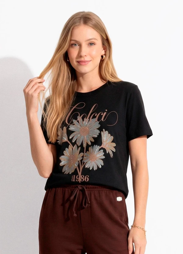 Colcci - Camiseta Estampada Preto 4