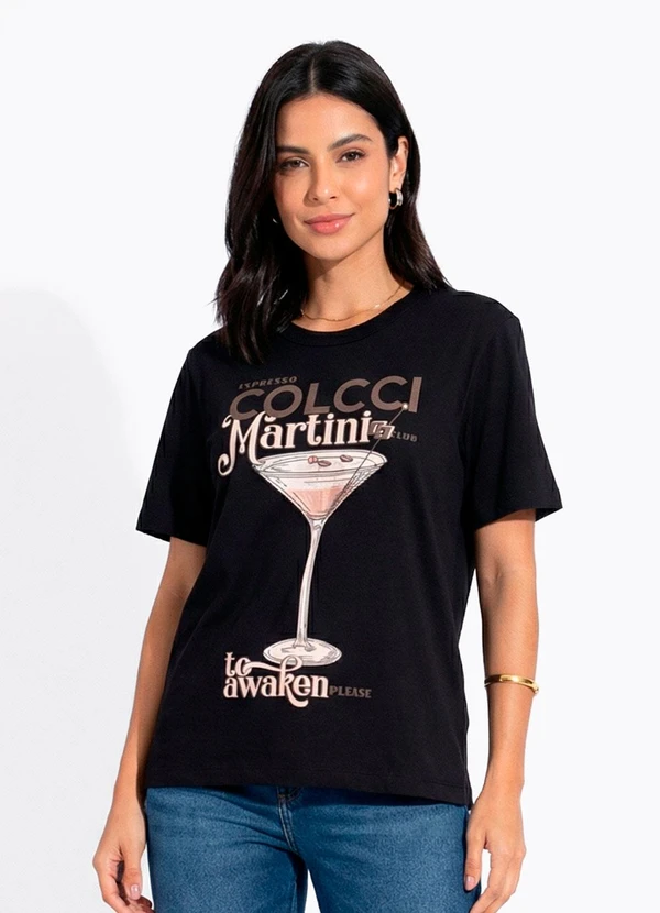 Colcci - Camiseta Estampada Preto