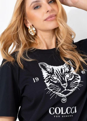 Colcci - Camiseta Estampada Preto - COLCCI