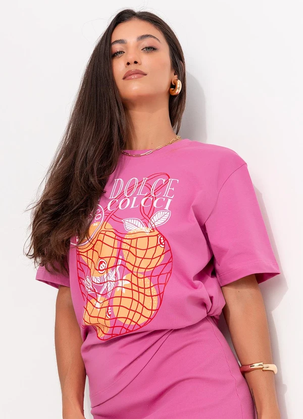 Colcci - Camiseta Estampada Rosa 5
