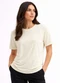 Infinita Cor - Camiseta Feminina Básica Decotada Preto - variação: Bege