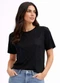 Infinita Cor - Camiseta Feminina Básica Decotada Preto - variação: Preto