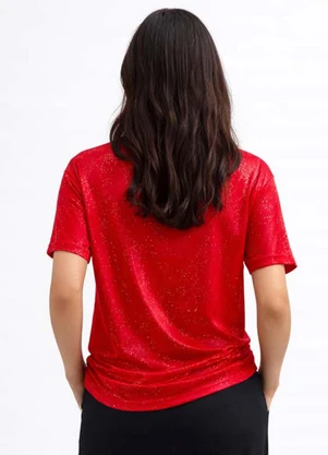 Infinita Cor - Camiseta Feminina Básica Decotada Vermelho - INFINITA COR