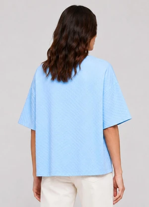 Infinita Cor - Camiseta Feminina Básica Piume Malha Azul - INFINITA COR