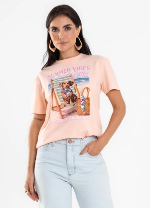 Rovitex - Camiseta Feminina com Estampa Cotton Rosa - ROVITEX