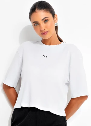 Fila Camiseta Feminina Confort Canelada Branco