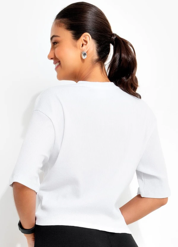 Fila - Camiseta Feminina Confort Canelada Branco 2