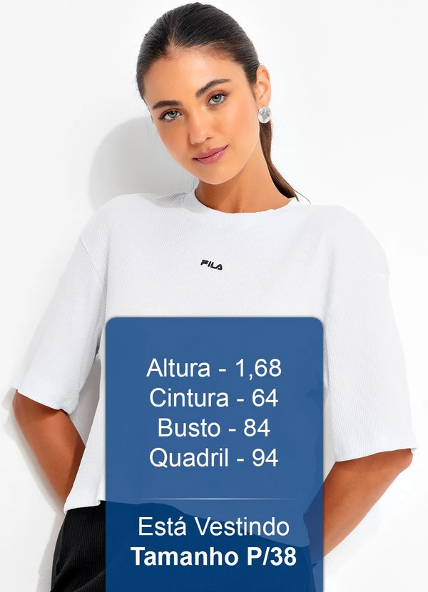 Fila - Camiseta Feminina Confort Canelada Branco 5