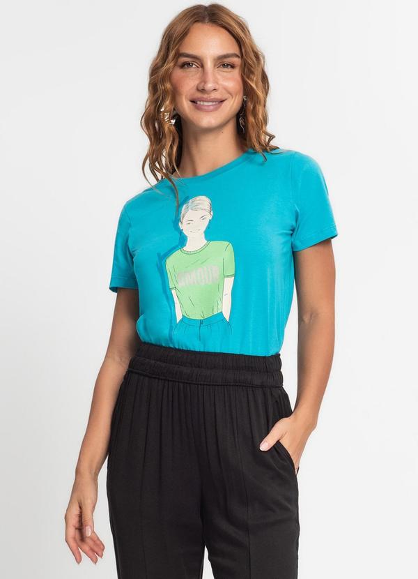 Endless - Camiseta Feminina em Meia Malha Azul