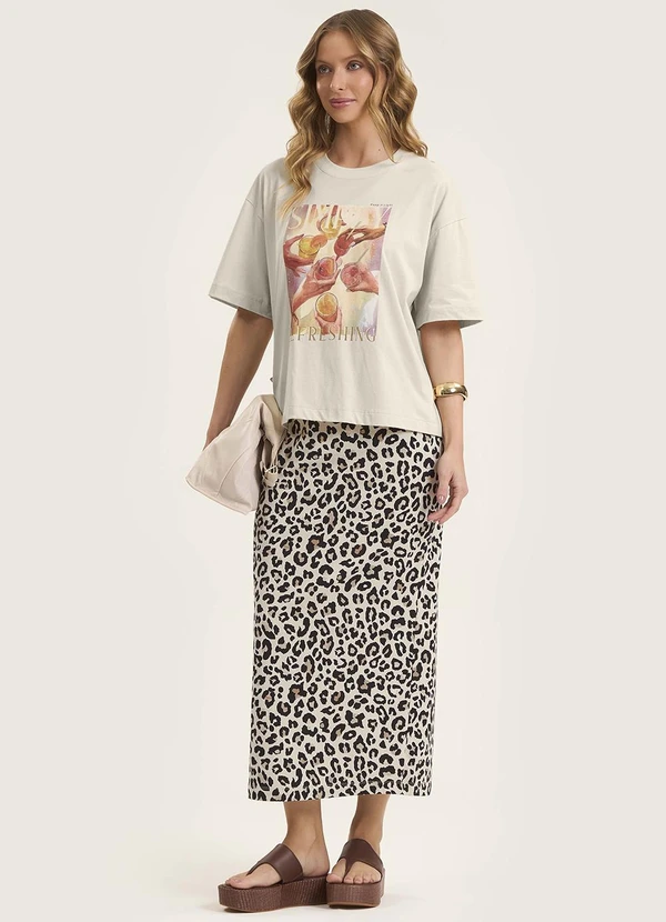 Rovitex - Camiseta Feminina em Meia Malha Bege 2