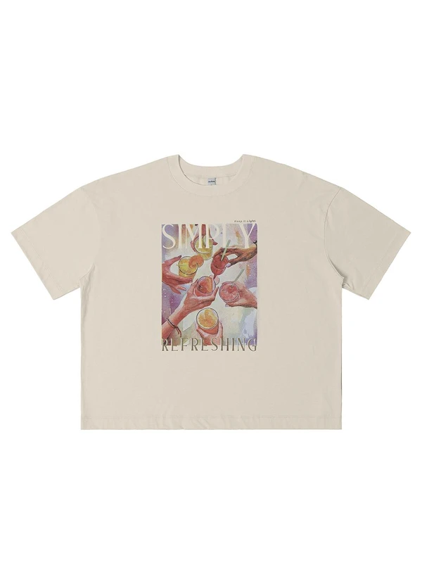 Rovitex - Camiseta Feminina em Meia Malha Bege 3