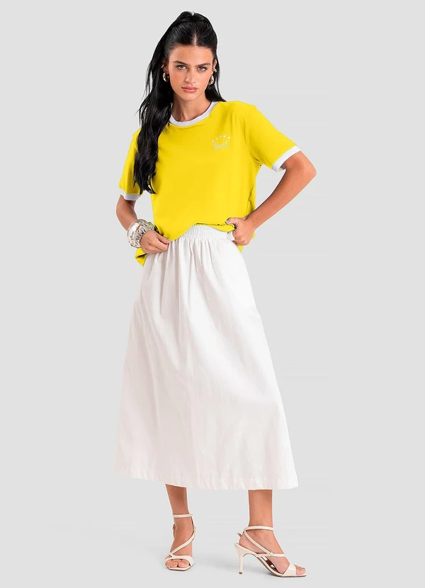 Dianna - Camiseta Feminina em Meia Malha Brasil Amarelo 3
