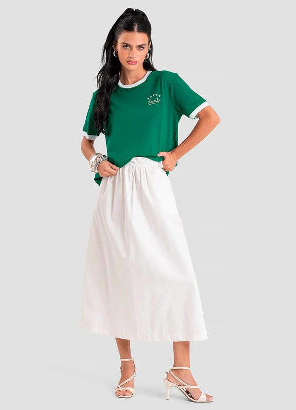 Dianna - Camiseta Feminina em Meia Malha Brasil Verde 3