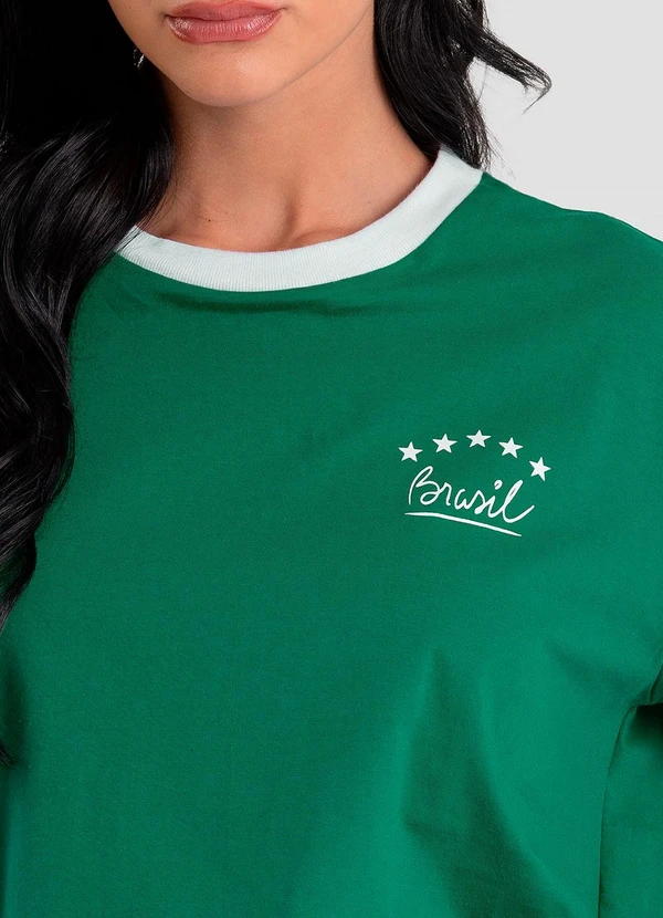 Dianna - Camiseta Feminina em Meia Malha Brasil Verde 4