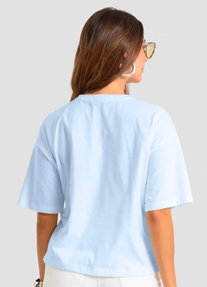 Dianna - Camiseta Feminina em Meia Malha com Estampa Azul - DIANNA