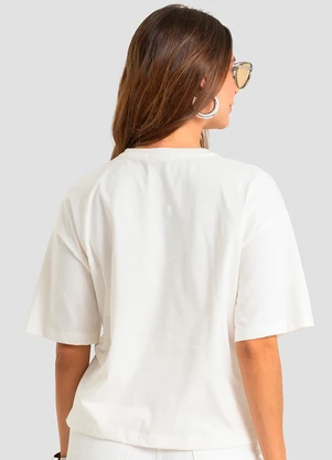 Dianna - Camiseta Feminina em Meia Malha com Estampa Bege - DIANNA