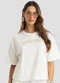 Dianna - Camiseta Feminina em Meia Malha com Estampa Bege - variação: Bege