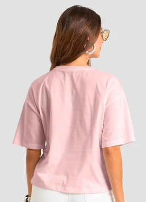 Dianna - Camiseta Feminina em Meia Malha com Estampa Rosa - DIANNA
