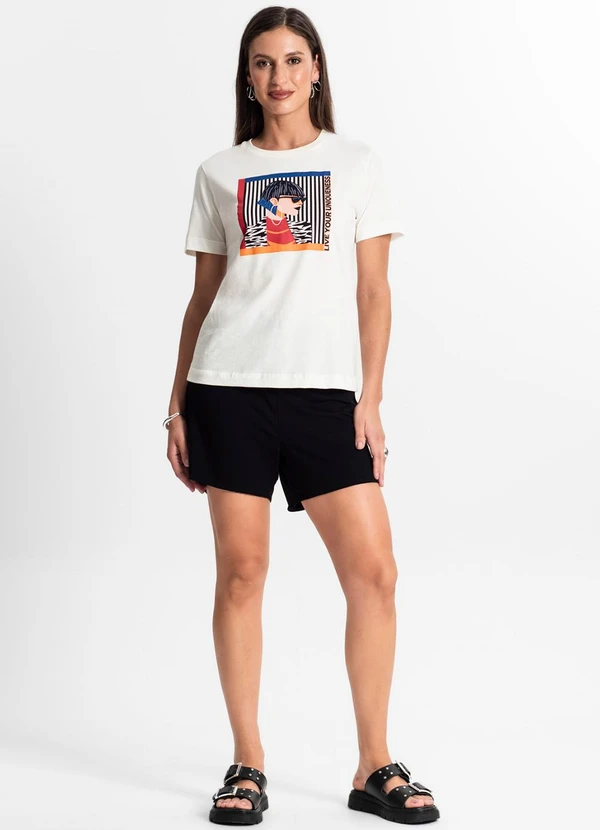 Rovitex - Camiseta Feminina em Meia Malha Bege 3