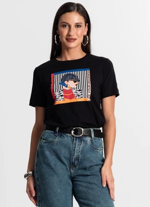 Rovitex - Camiseta Feminina em Meia Malha Preto - ROVITEX