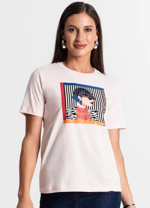 Rovitex - Camiseta Feminina em Meia Malha Rosa - ROVITEX