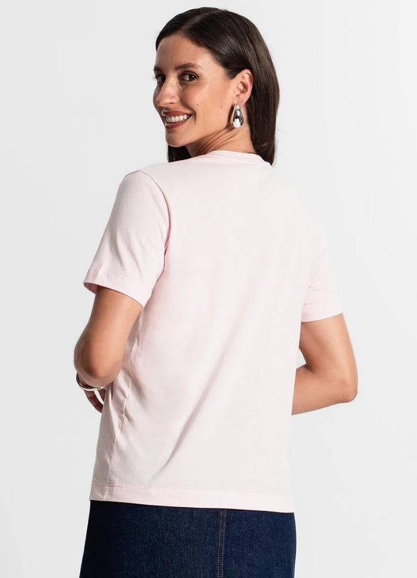Rovitex - Camiseta Feminina em Meia Malha Rosa 2