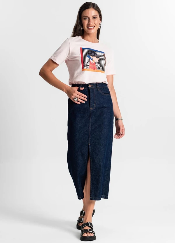 Rovitex - Camiseta Feminina em Meia Malha Rosa 3