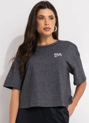 Fila - Camiseta Feminina Essetial Floating Over Preto - FILA