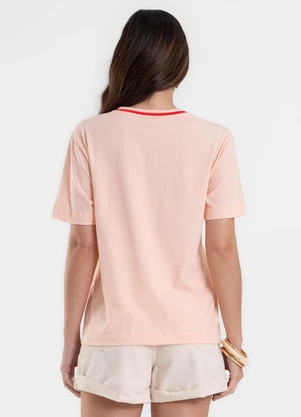 Rovitex - Camiseta Feminina Estampada Meia Malha Rosa - ROVITEX