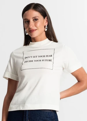 Rovitex - Camiseta Feminina Gola Alta Bege - ROVITEX