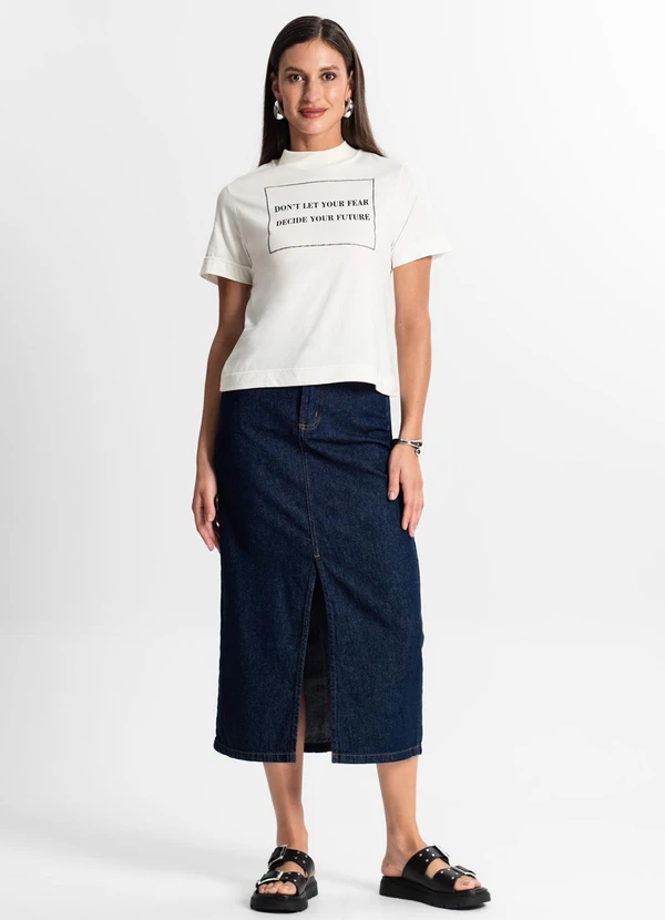 Rovitex - Camiseta Feminina Gola Alta Bege 4