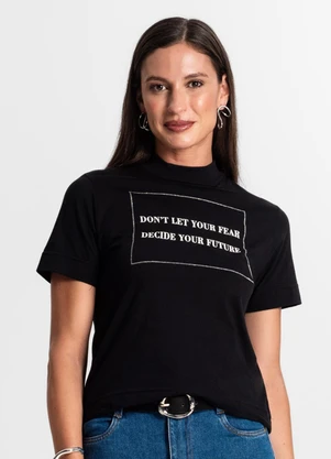 Rovitex - Camiseta Feminina Gola Alta Preto - ROVITEX