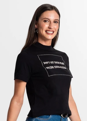 Rovitex - Camiseta Feminina Gola Alta Preto - ROVITEX