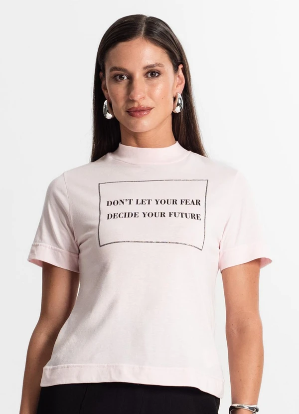 Rovitex - Camiseta Feminina Gola Alta Rosa