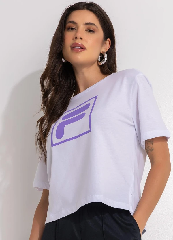 Fila - Camiseta Feminina Letter Essentials Branco 6