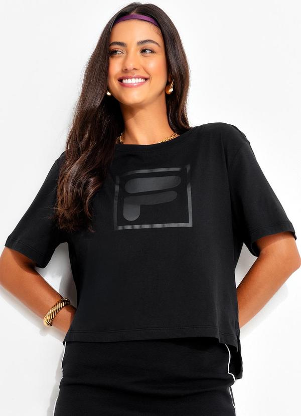 Fila - Camiseta Feminina Letter Essentials Preto