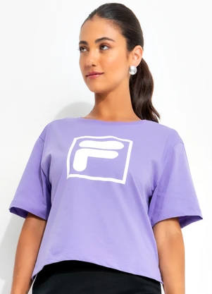 Fila - Camiseta Feminina Letter Essentials Roxo - FILA