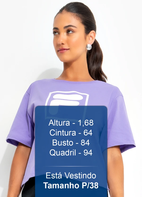 Fila - Camiseta Feminina Letter Essentials Roxo 5