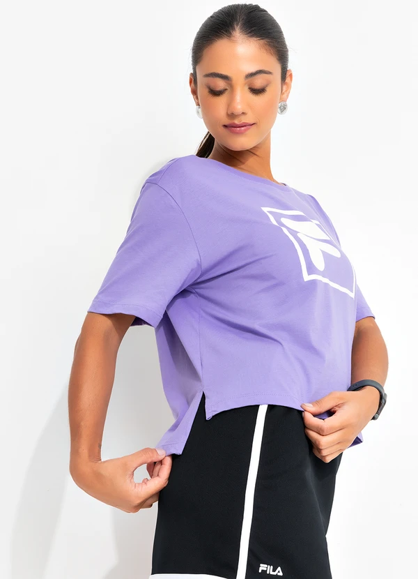Fila - Camiseta Feminina Letter Essentials Roxo 7