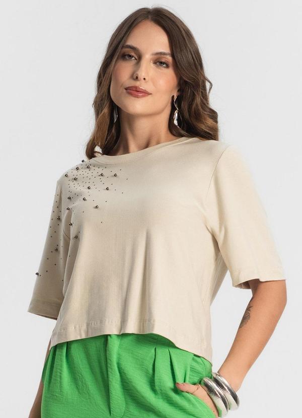 Endless - Camiseta Feminina Manga Curta Bege