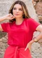 Hiatto Confecção - Camiseta Feminina Manga Curta Branca Vermelho - variação: Vermelho