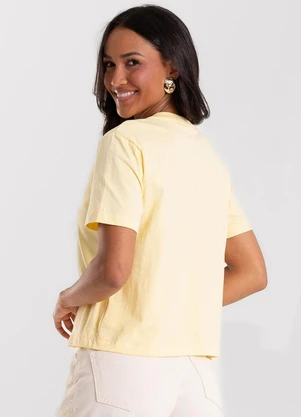 Rovitex - Camiseta Feminina Meia Malha com Estampa Amarelo - ROVITEX